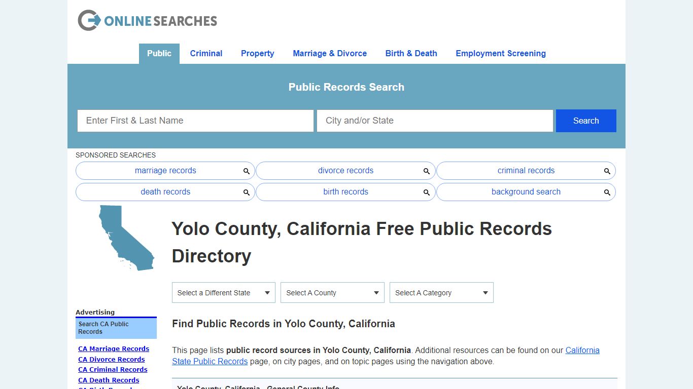 Yolo County, California Public Records Directory